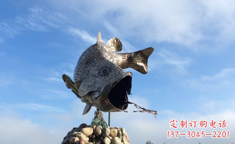 济南不锈钢鲤鱼雕塑传承中国传统文化