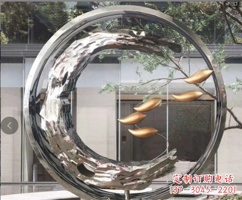 济南不锈钢鲤鱼跃龙门——一座精美的雕塑