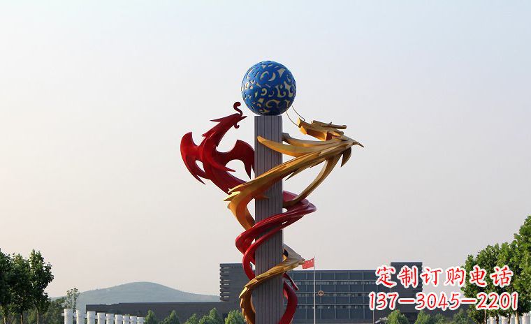 济南龙凤呈祥一对不锈钢雕塑的精彩展示