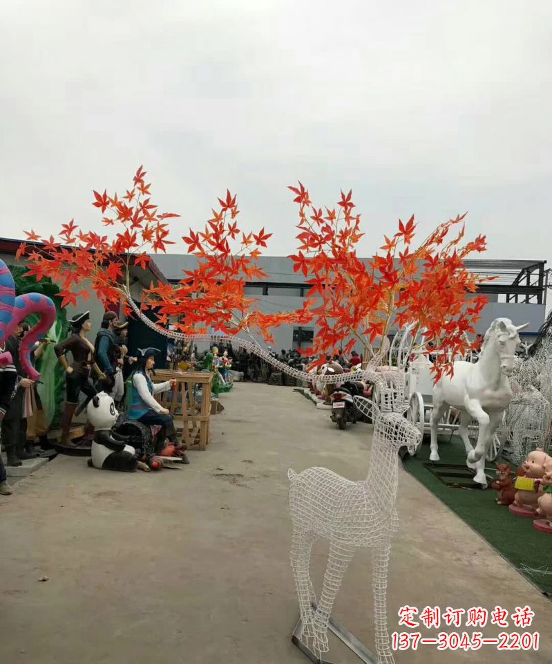 济南不锈钢麋鹿雕塑精美的艺术品