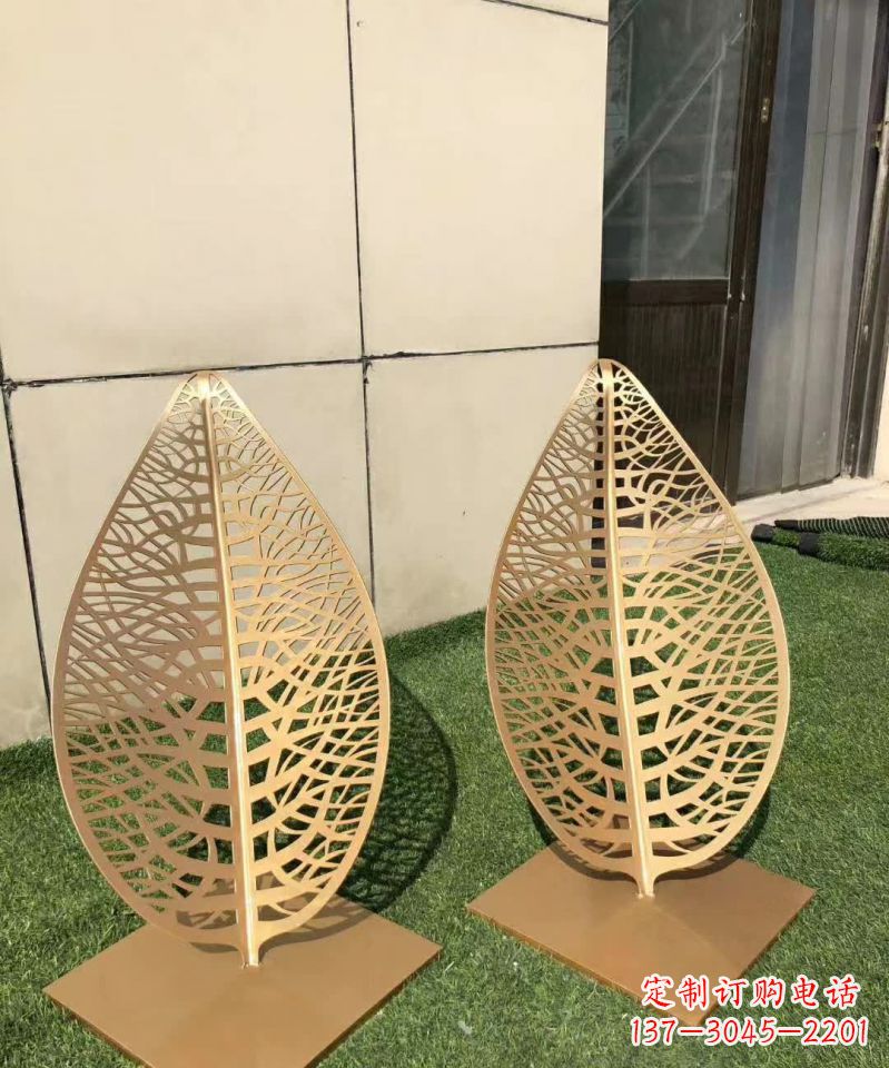 济南不锈钢树叶雕塑,精致典雅