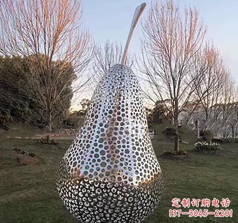 济南不锈钢镂空水果雕塑精美绝伦