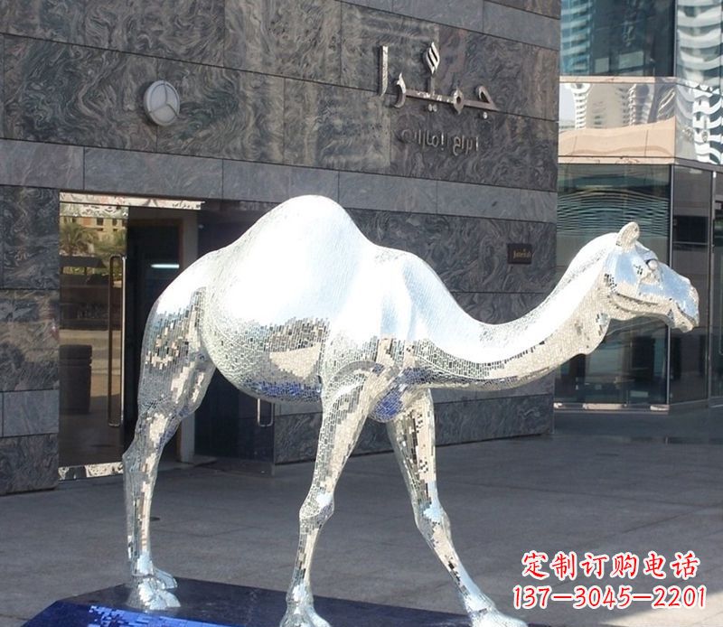 济南不锈钢骆驼雕塑精美外形折射古朴美感