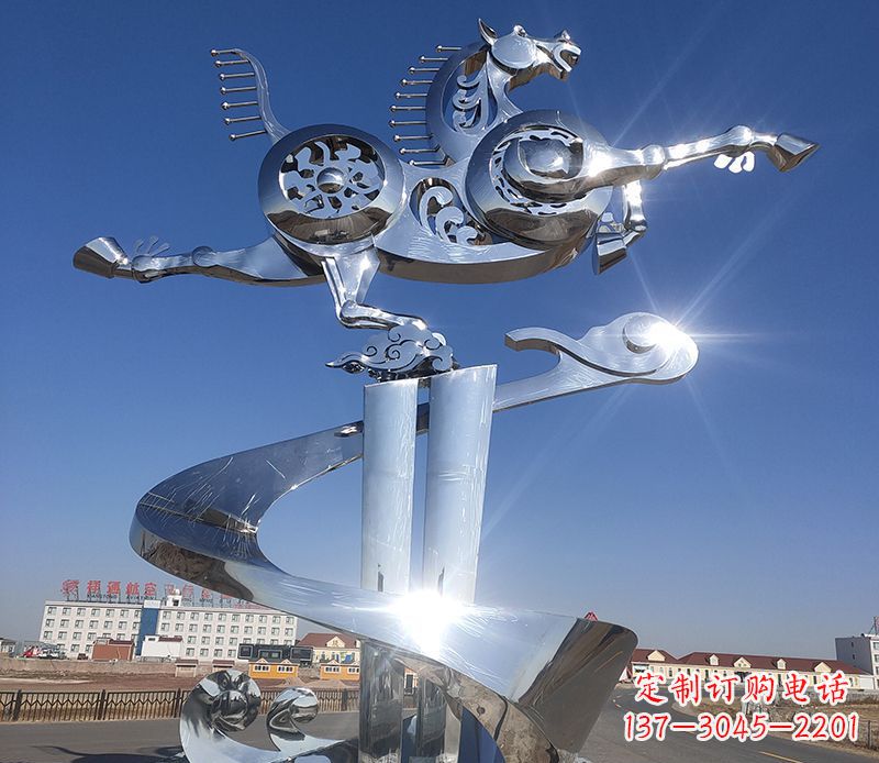 济南不锈钢马踏飞燕雕塑——精美的艺术品