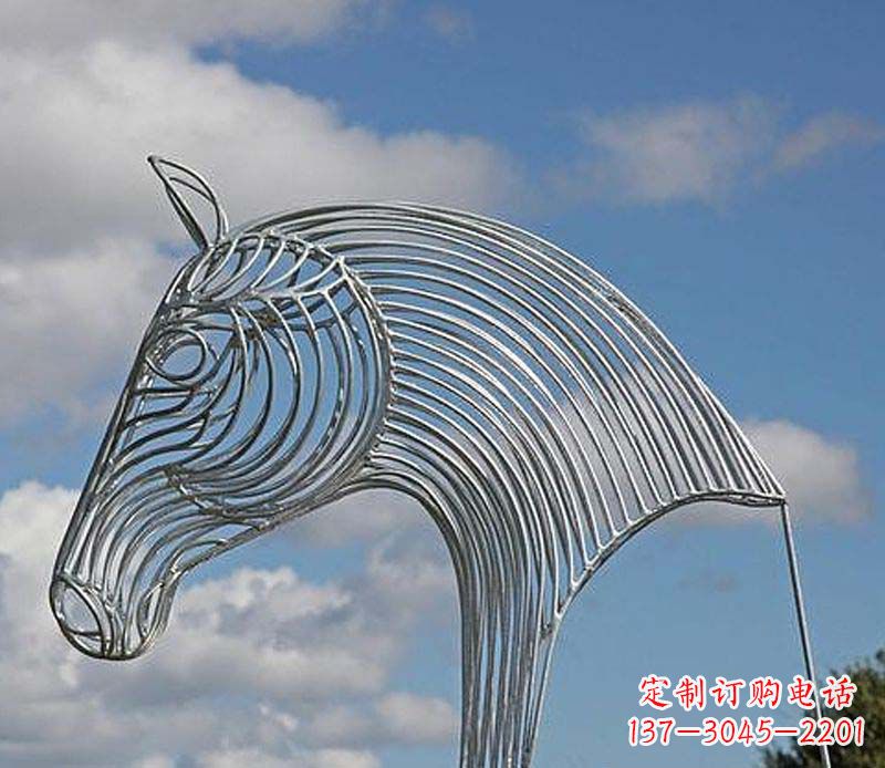 济南不锈钢马头抽象雕塑