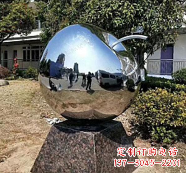 济南不锈钢蚂蚁滚苹果雕塑艺术与科技的完美结合