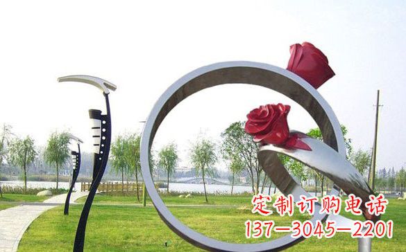 济南不锈钢玫瑰花戒指精致雕塑之美