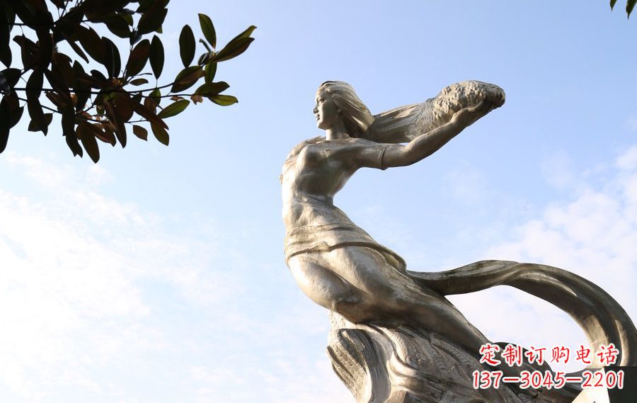 济南不锈钢女娲神话人物雕塑