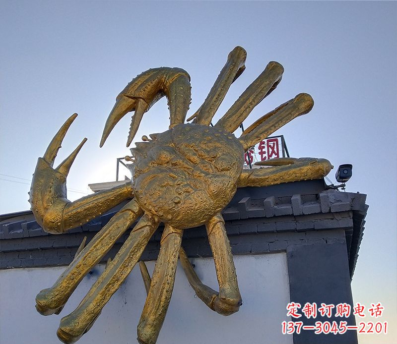 济南不锈钢螃蟹雕塑精美而又经久不衰