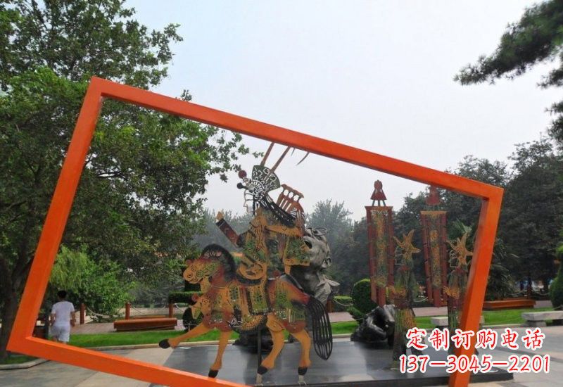 济南不锈钢皮影戏雕塑传承民间文化的艺术精粹