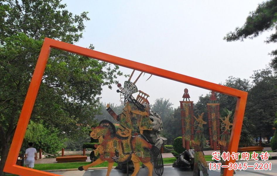 济南传承皮影戏——不锈钢皮影戏雕塑