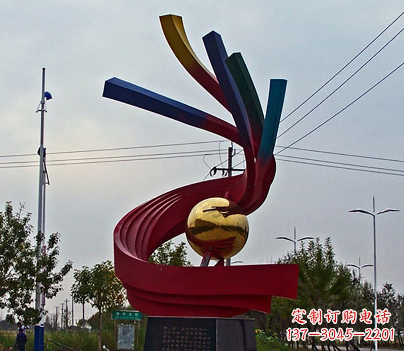 济南不锈钢飘带广场景观