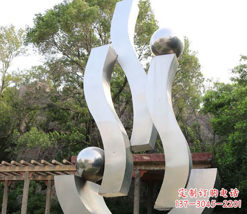 济南景观雕塑现代不锈钢飘带