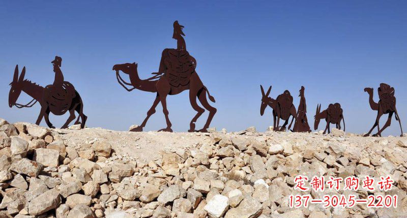 济南不锈钢骆驼雕塑传承古代传统