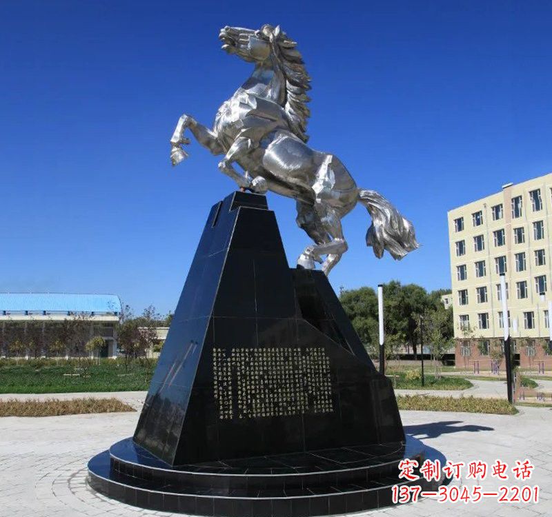 济南不锈钢企业广场奔马雕塑