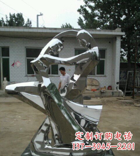 济南不锈钢情侣跳舞雕塑