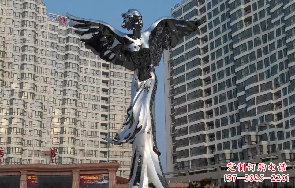 济南不锈钢人物天使雕塑