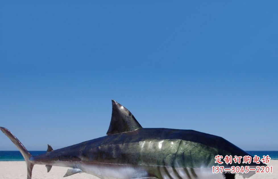 济南海洋生物之美——不锈钢鲨鱼雕塑