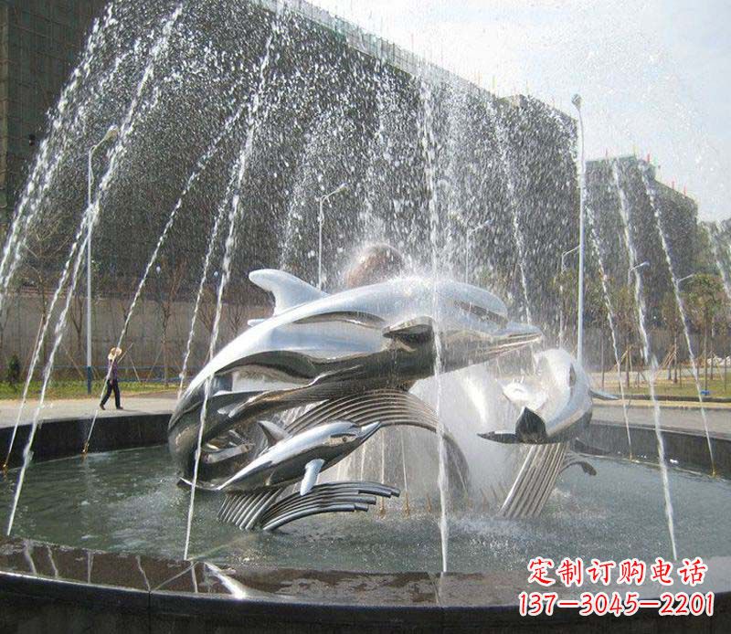 济南不锈钢商场大型景观鱼喷泉