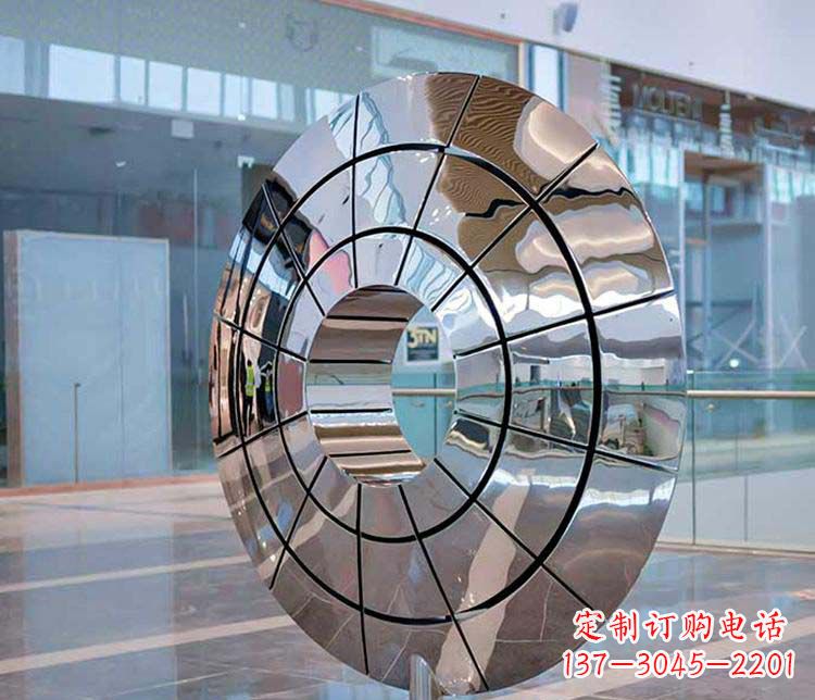济南不锈钢圆环雕塑——精美的艺术精品