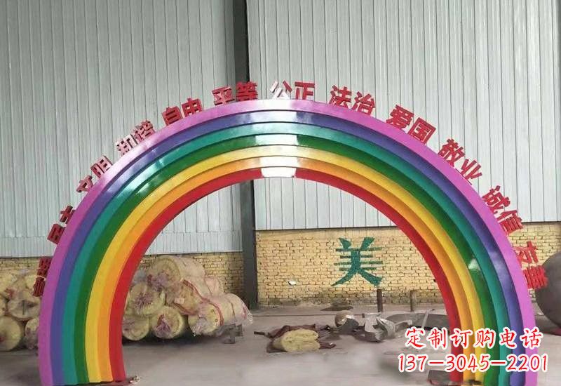 济南表达不锈钢社会主义核心价值观的彩虹拱门雕塑