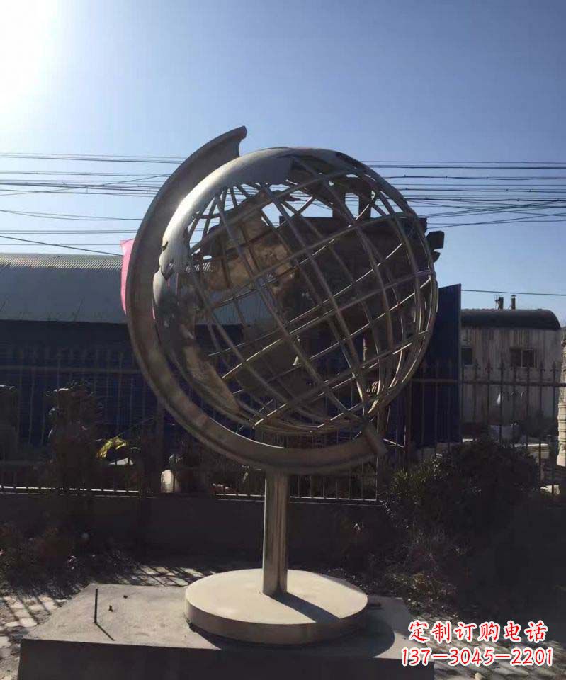 济南不锈钢室内景观地球仪雕塑