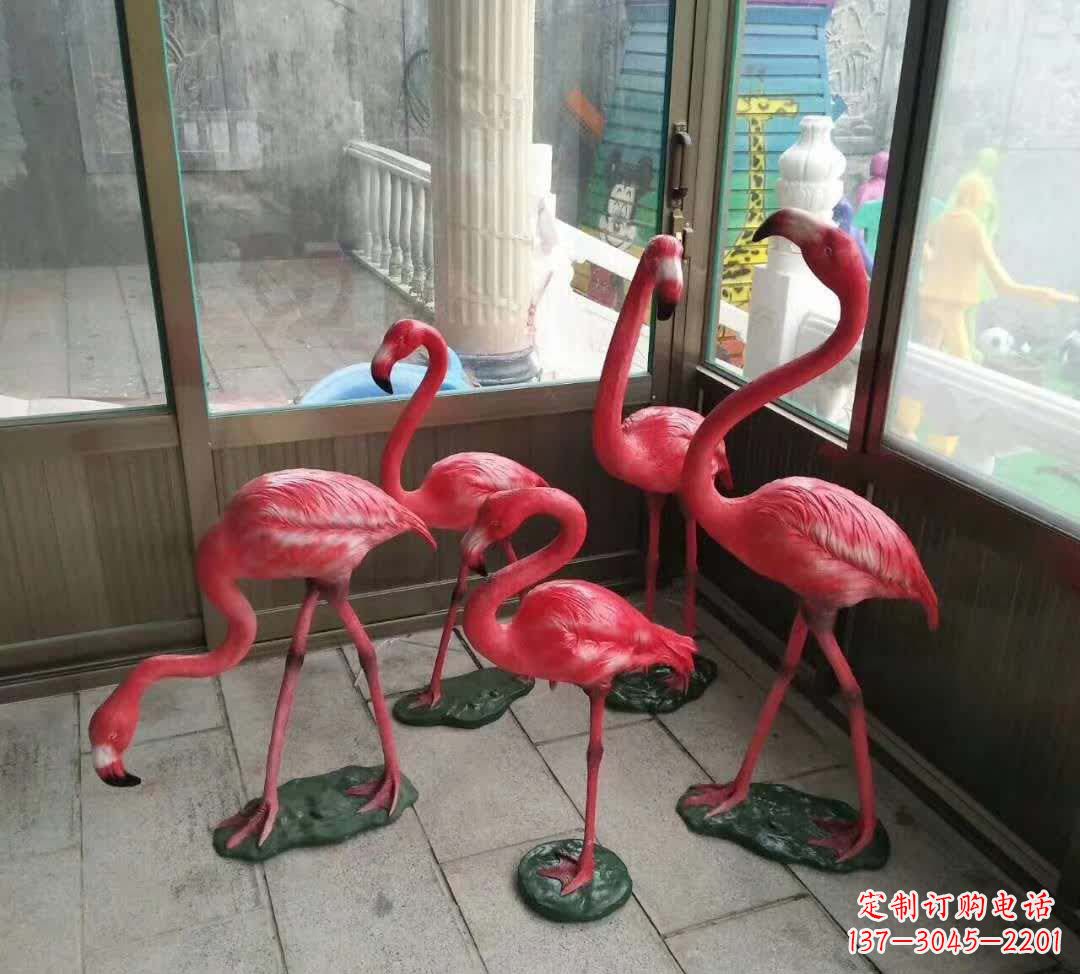 济南不锈钢室外仿真火烈鸟雕塑