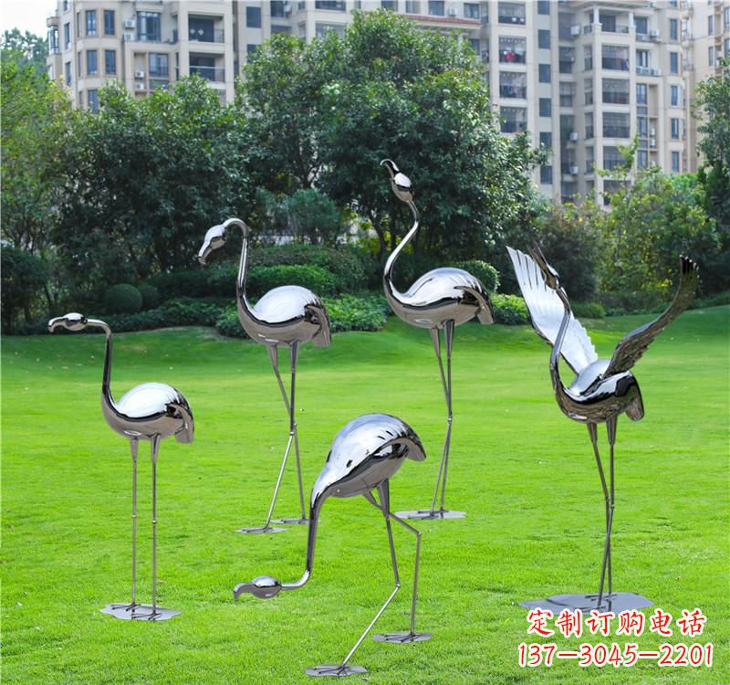 济南不锈钢仙鹤雕塑——传承中华文化精髓