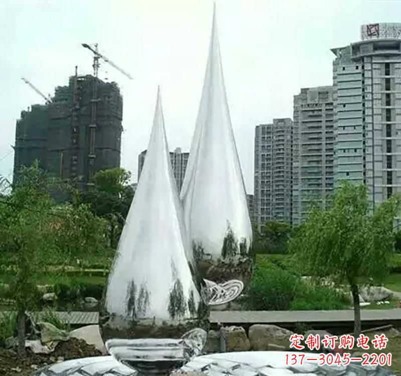 济南不锈钢水滴拱门雕塑