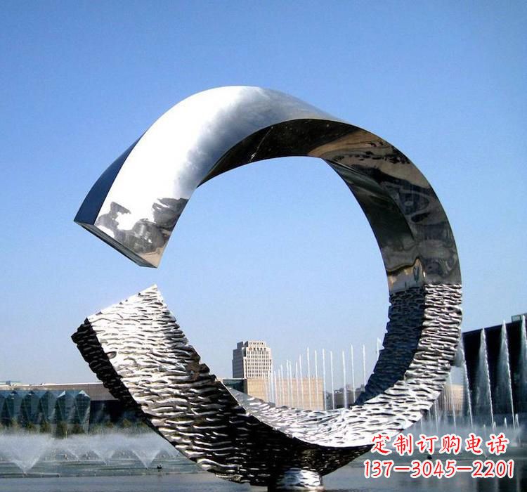 济南不锈钢水景圆环雕塑
