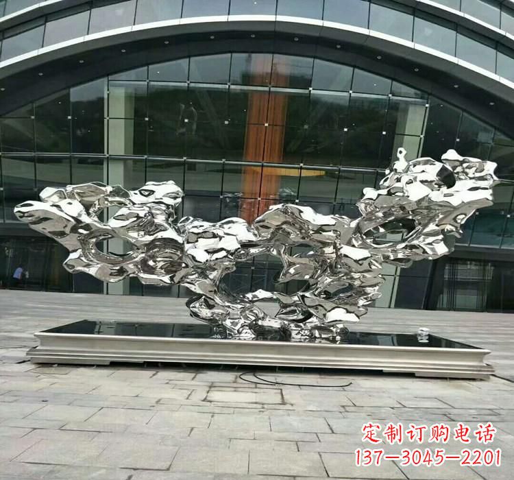 济南不锈钢太湖石抽象雕塑