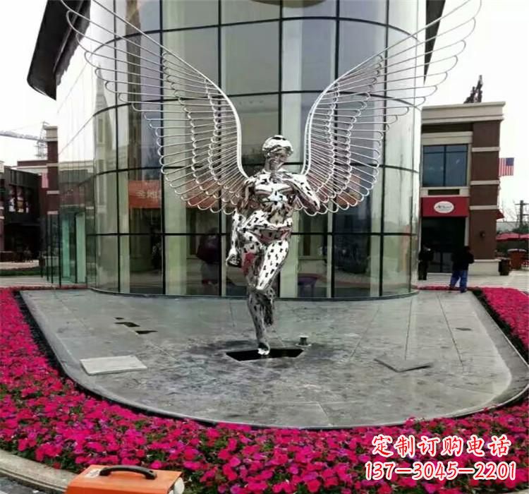 济南不锈钢天使雕塑传递着爱的美丽