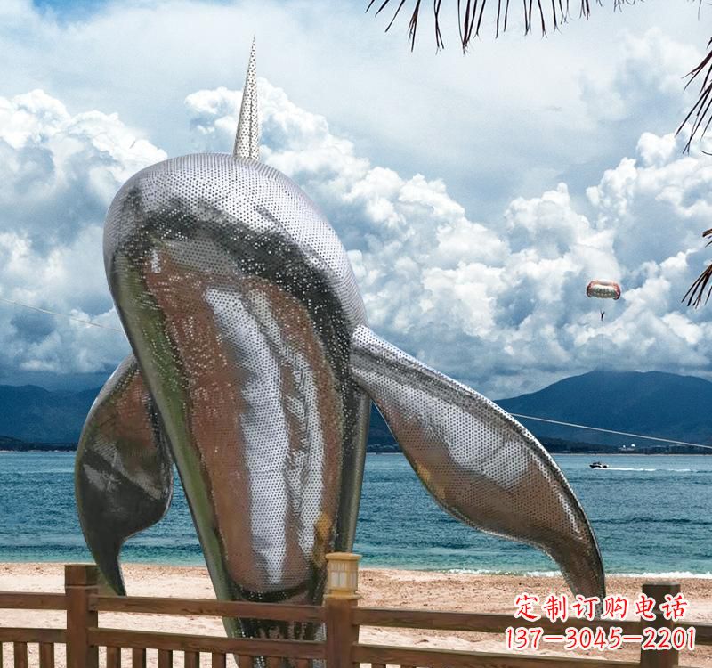 济南不锈钢鲸鱼雕塑精美绝伦