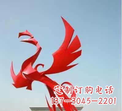 济南不锈钢铁艺凤凰雕塑美丽的象征