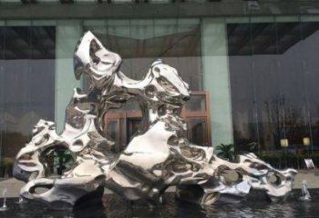 济南精美太湖石雕塑，不锈钢企业的杰作
