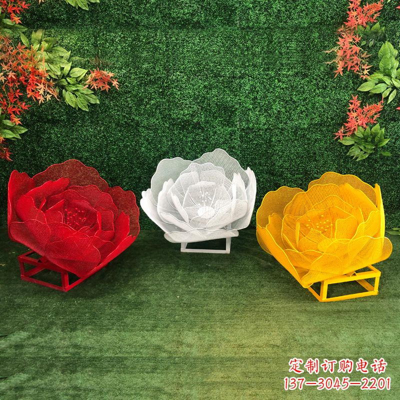 济南不锈钢玫瑰雕塑精致的艺术品