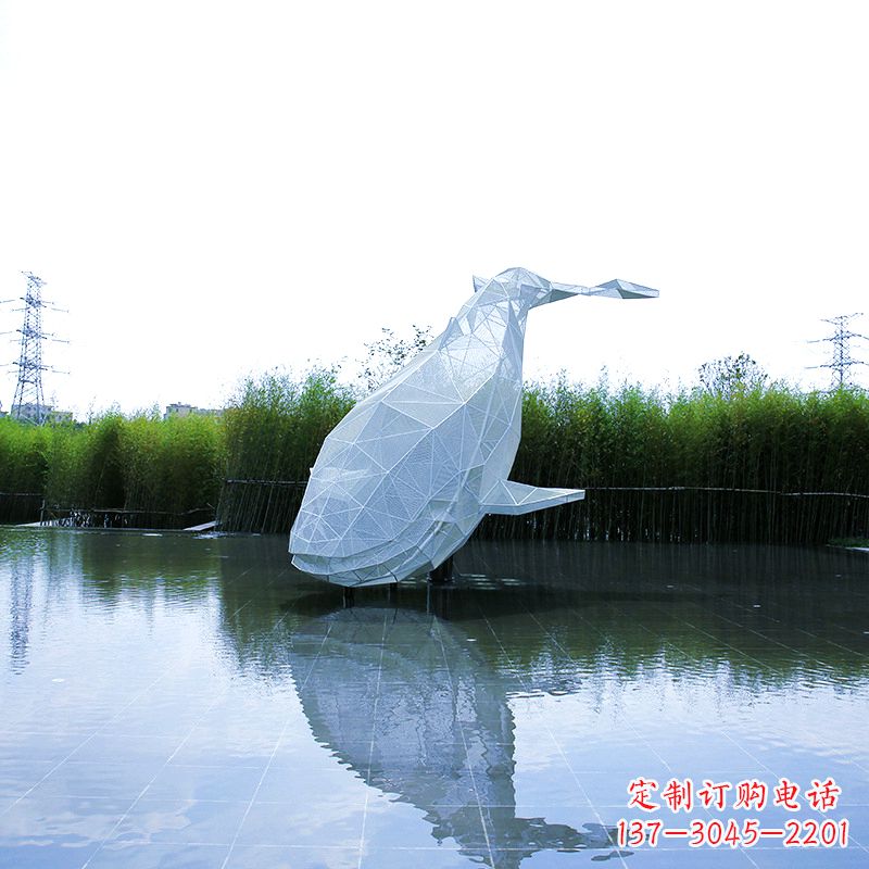 济南精美的不锈钢鲸鱼雕塑