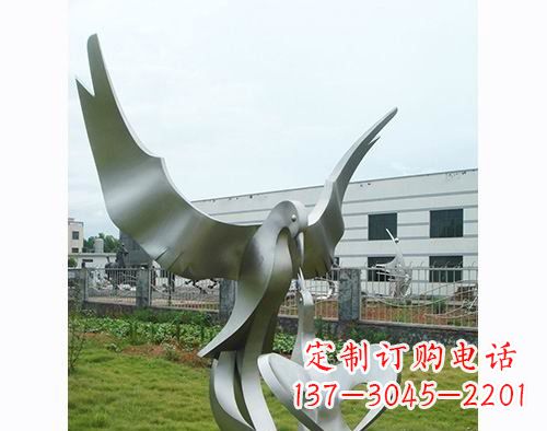 济南不锈钢喂食动物雕塑