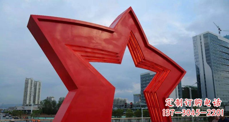 济南不锈钢五角星拱门广场景观雕塑