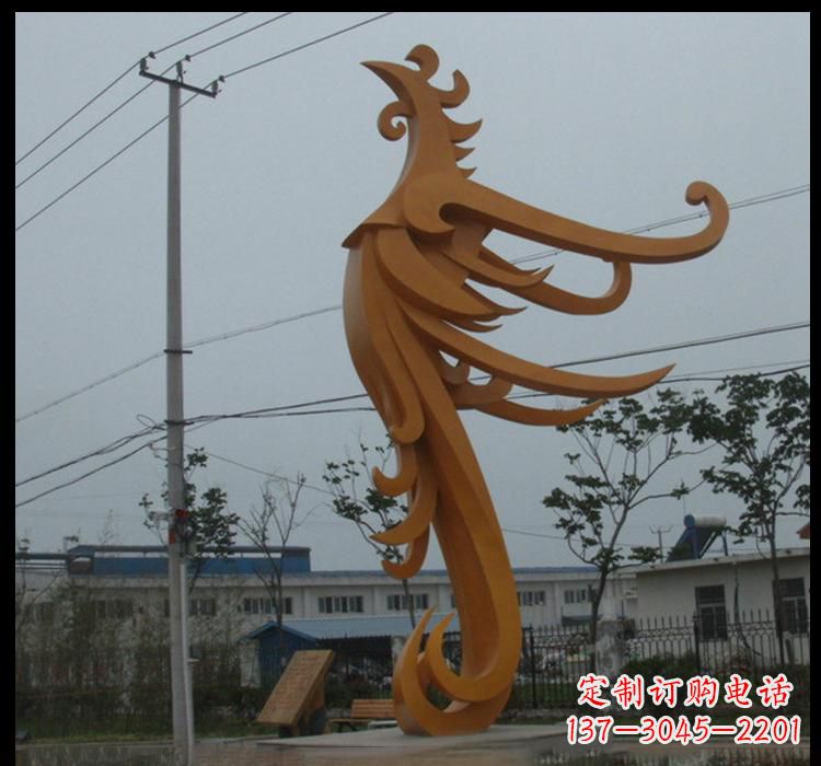 济南不锈钢凤凰雕塑抽象艺术的精美杰作