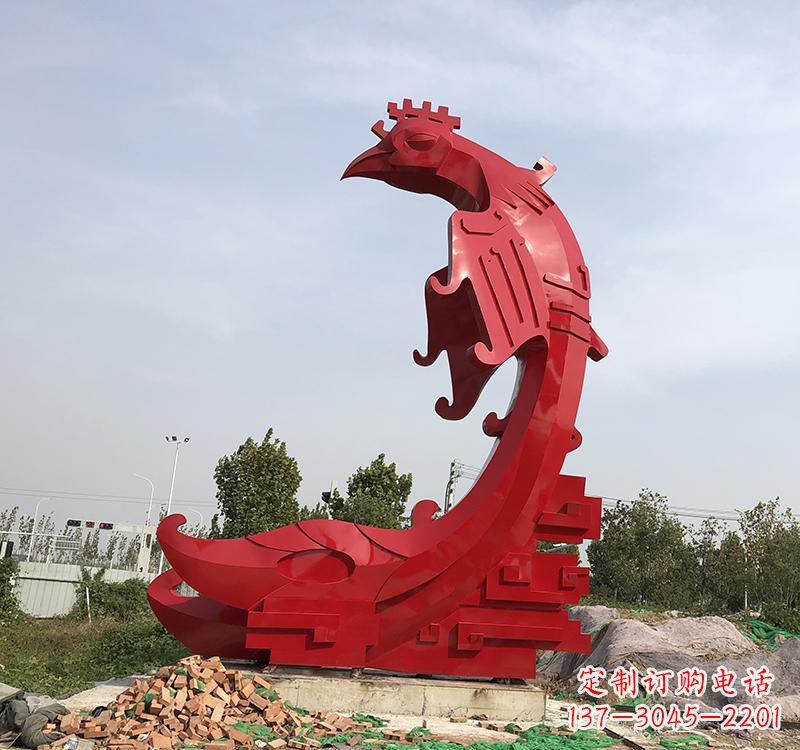 济南不锈钢现代广场凤凰雕塑