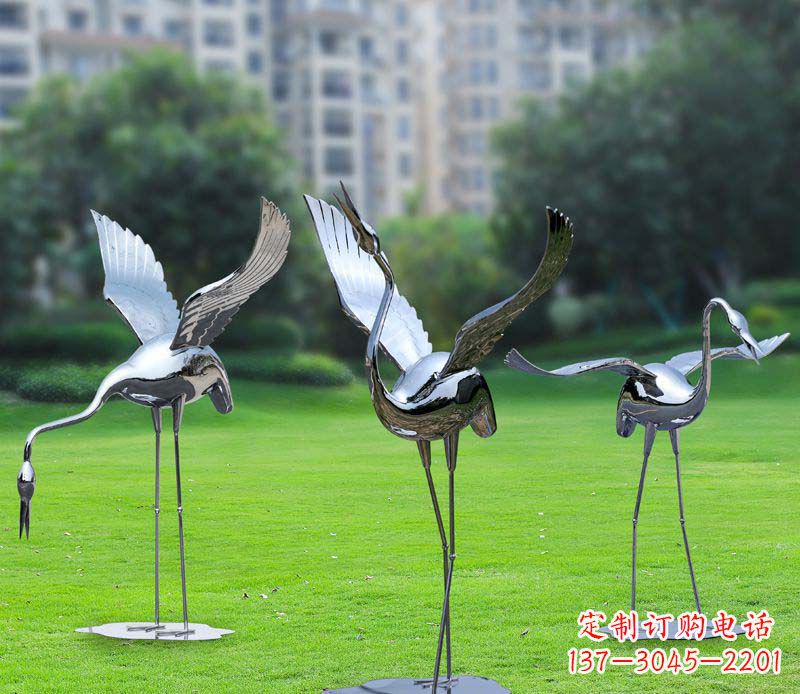 济南不锈钢仙鹤雕塑展现传统文化风采
