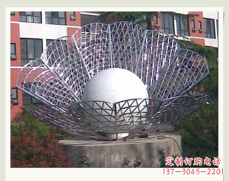 济南海洋精灵不锈钢贝壳雕塑