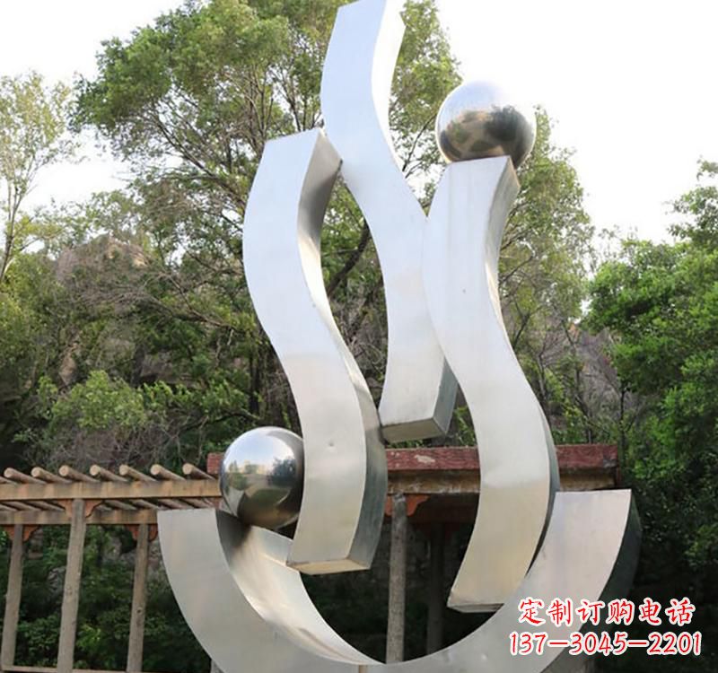 济南不锈钢小区“飘带雕塑”一种充满艺术气息的雕塑