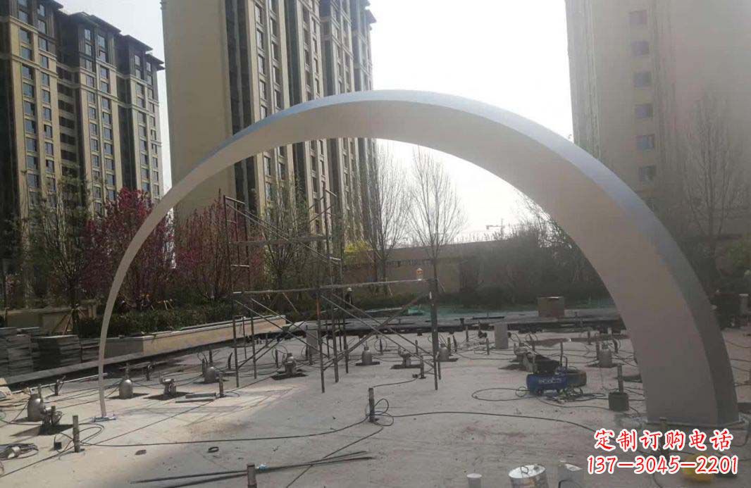 济南不锈钢小区拱门雕塑美化环境