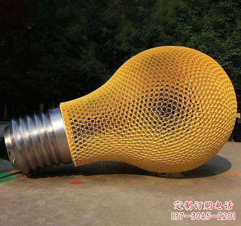 济南不锈钢小区景观灯泡雕塑