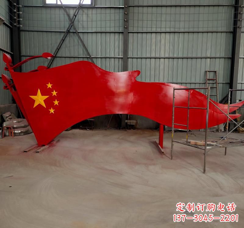 济南不锈钢校园党旗雕塑传承红色基因