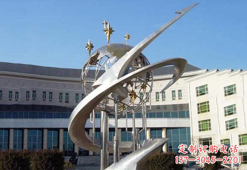 济南不锈钢校园地球雕塑——展示地球之美