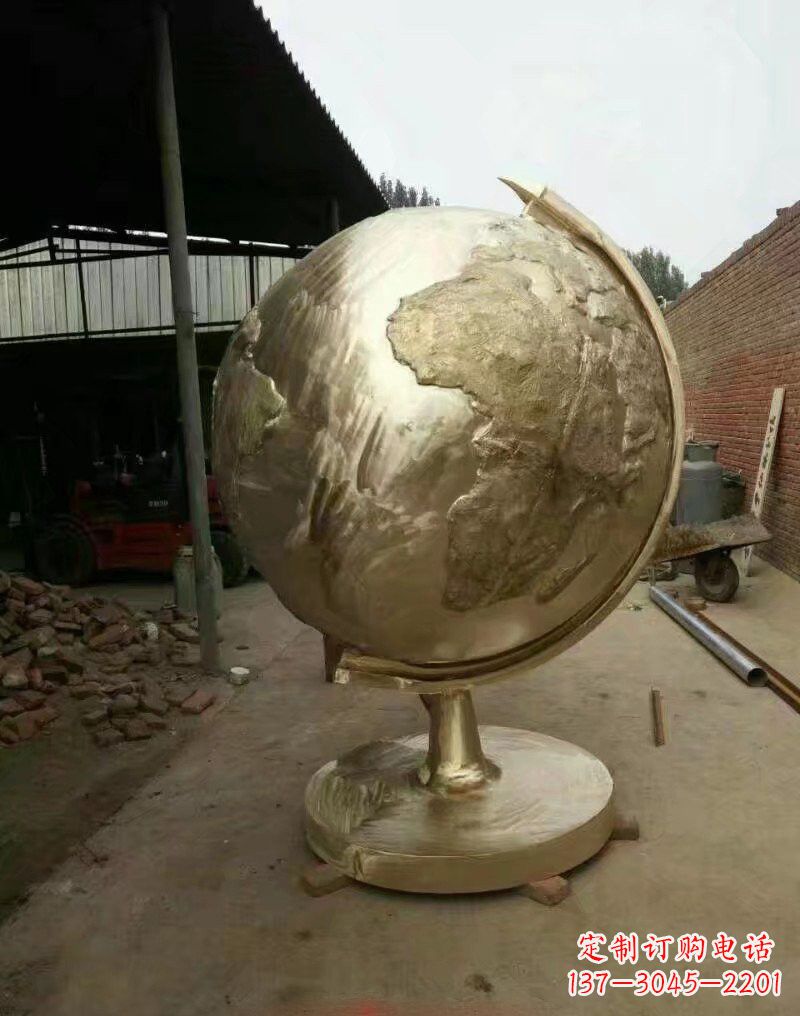 济南不锈钢地球仪雕塑象征地球家园
