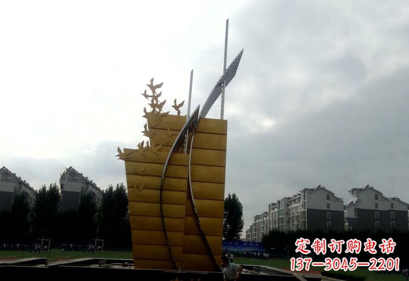 济南不锈钢校园帆船雕塑引领新时代